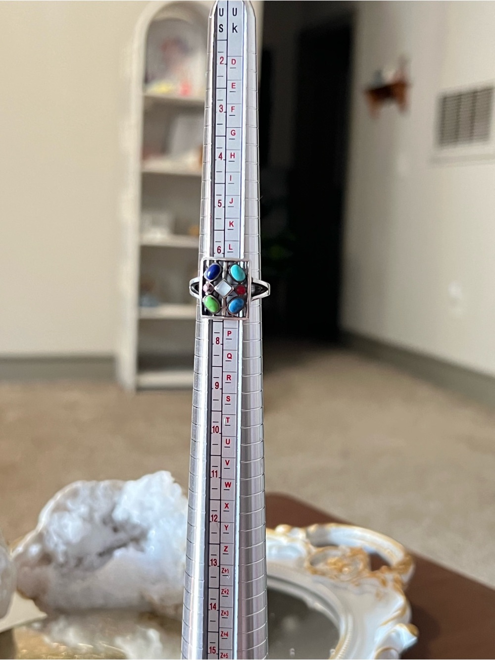 Southwestern Sterling Silver Multi-Stone Cluster Ring